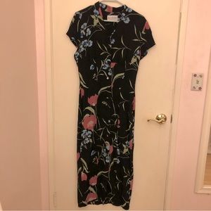 90s button-down midi dress